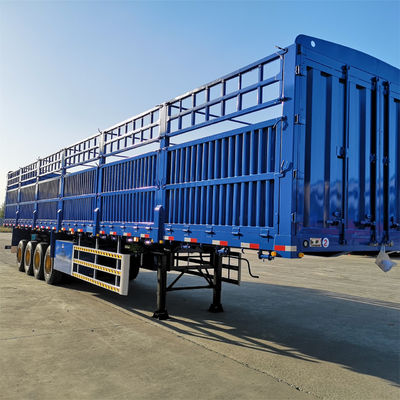 Купить 3/4 Ось 60/80 тонн 12R20 Шина Животноводческий грузовой забор Полуприцеп Прицеп для перевозки животных с двойной системой торможения online manufacture